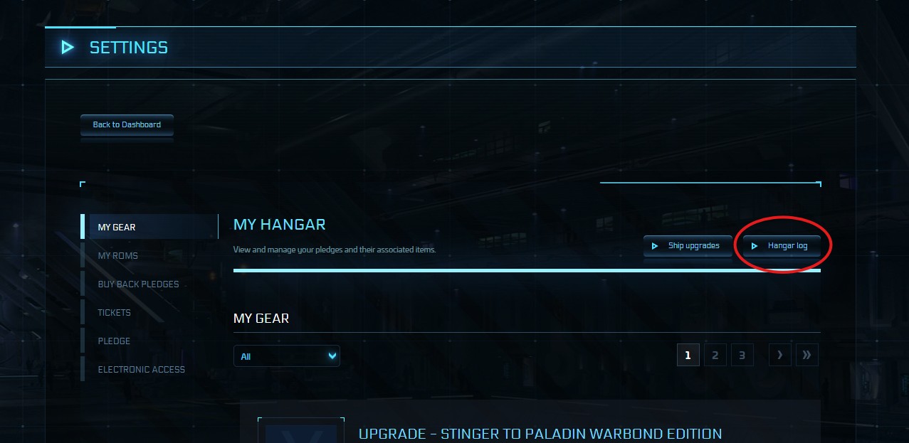 RSI Hangar Log